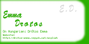 emma drotos business card