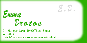 emma drotos business card